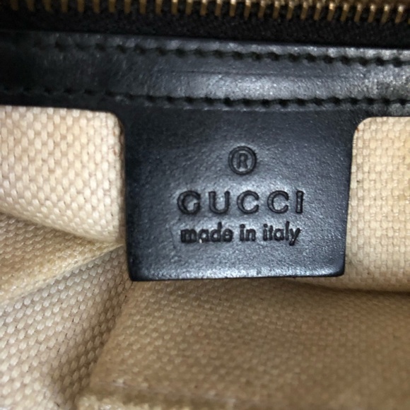 GORGEOUS EUC Authentic Gucci studded shoulder bag tote beige with black handle - Picture 10 of 15